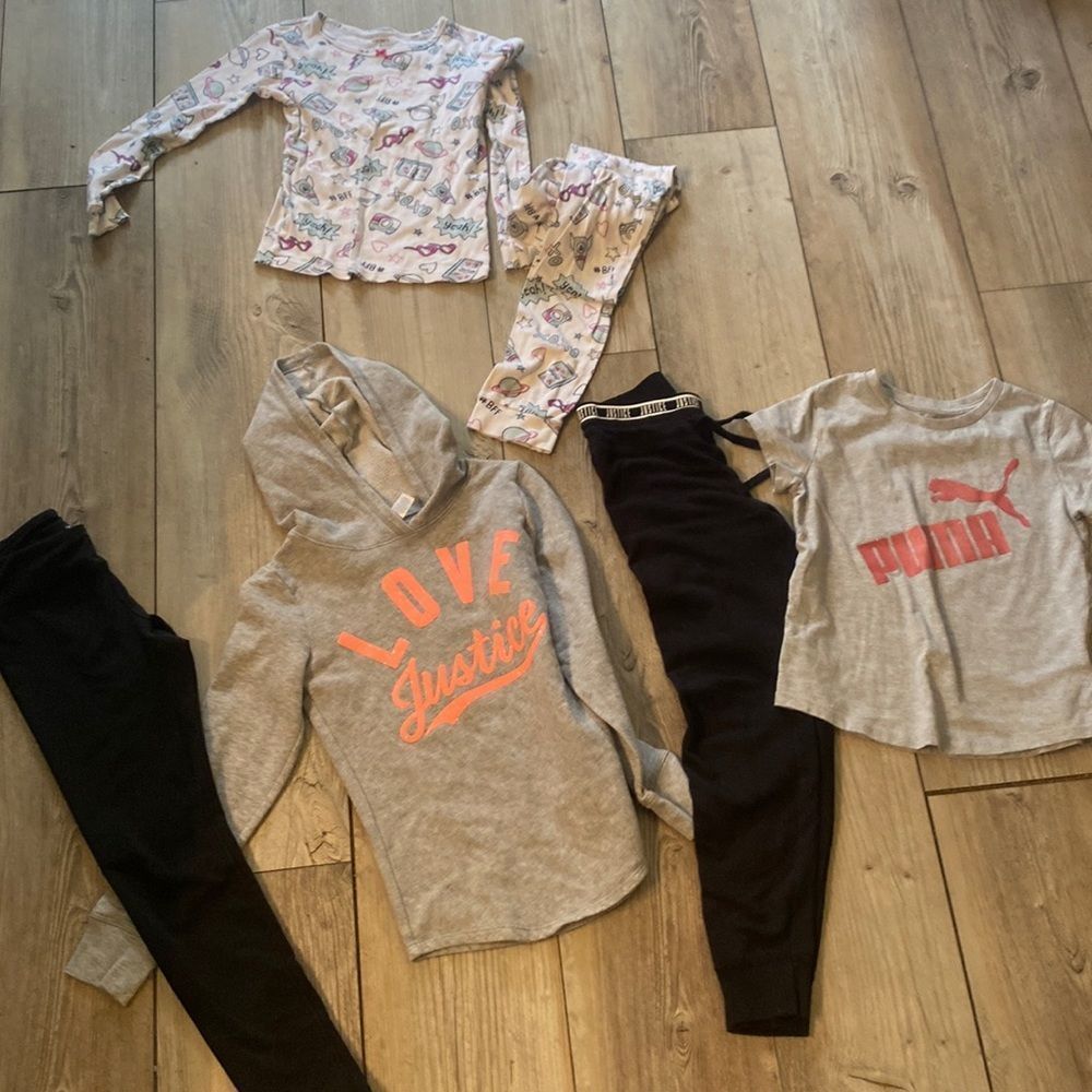 Size 8 Lot of Girls Pants and Pajamas